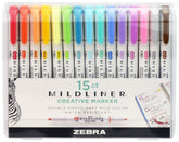 Rotulador Zebra Mildliner Doble Punta 15 Colores | Zebra Pen | Pack 1 Unidades